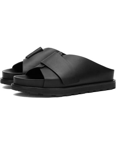 Jil Sander Jil Sander Plus Leather Velcro Sandal - Black