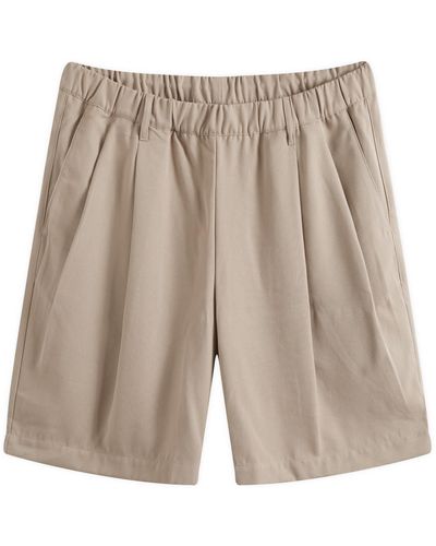 Dime Pleated Twill Shorts - Natural