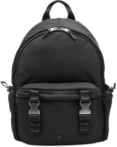 Ami Paris Tonal Logo Backpack - Black