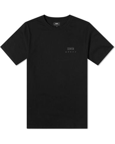 Edwin Logo Chest T-shirt - Black