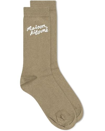 Maison Kitsuné Handwriting Socks - Gray
