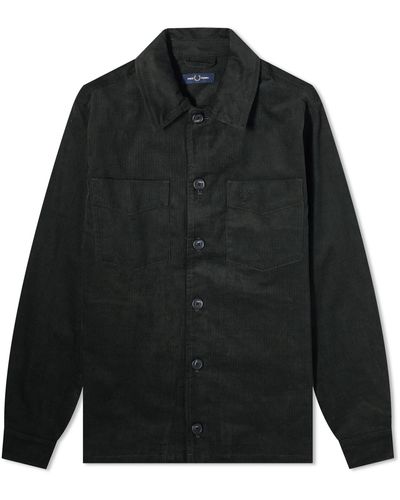 Fred Perry Waffle Cord Overshirt - Black