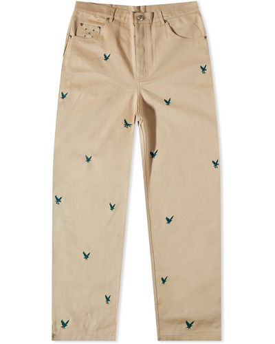 Pop Trading Co. X Gleneagles By End. Embroidered Drs Trousers - Natural