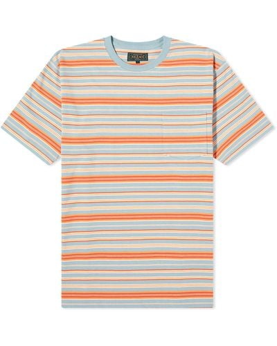 Beams Plus Multi Stripe Pocket T-Shirt - Multicolor