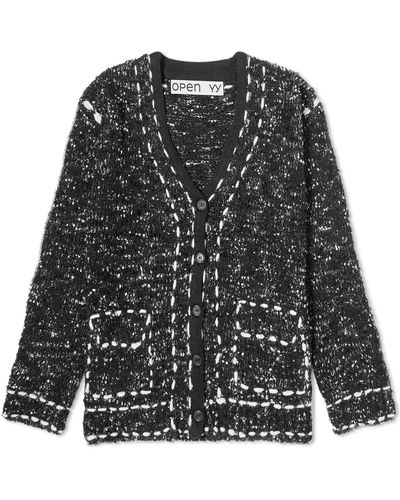 TheOpen Product Open Yy Tweed Stitch Cardigan - Black