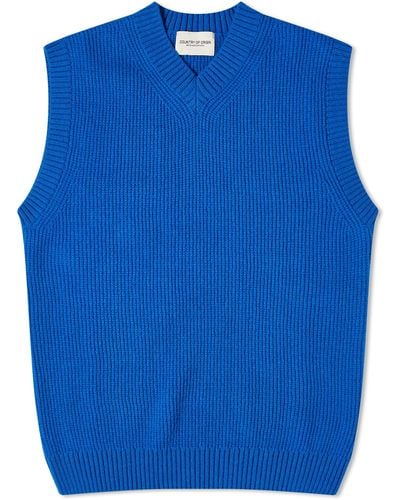 COUNTRY OF ORIGIN V Neck Knit Vest - Blue