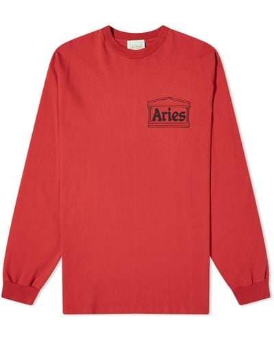 Aries Temple Long Sleeve T-Shirt - Red