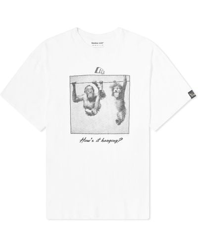 Martine Rose Oversized Monkey Print T-Shirt - White