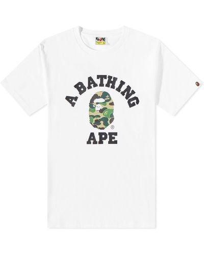 A Bathing Ape Abc Camo University T-Shirt - White