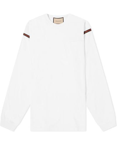 Gucci Tape Long Sleeve T-Shirt - White