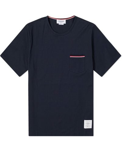 Thom Browne Medium Weight Jersey Pocket T-Shirt - Blue