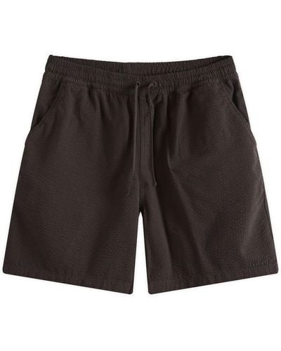 Forét Hush Seersucker Shorts - Black