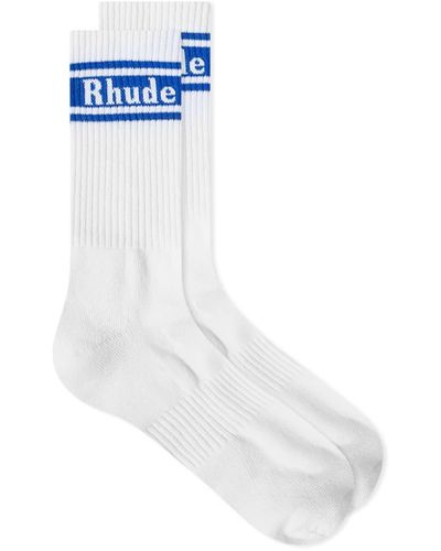 Rhude Stripe Logo Sock - Blue