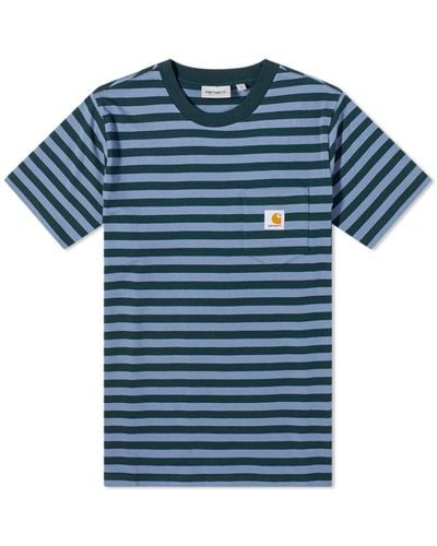 Carhartt Scotty Pocket Stripe T-shirt - Blue