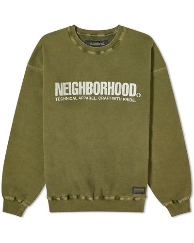 Neighborhood Pigment Dyed Crew Sweater - Green