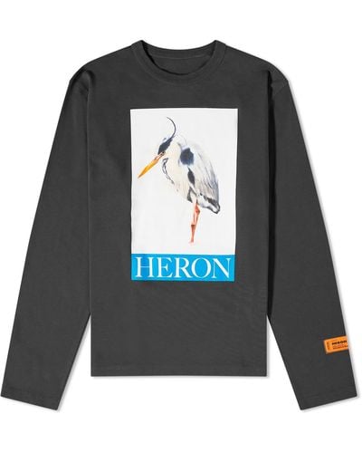 Heron Preston Painted Heron Ls T-Shirt - Gray