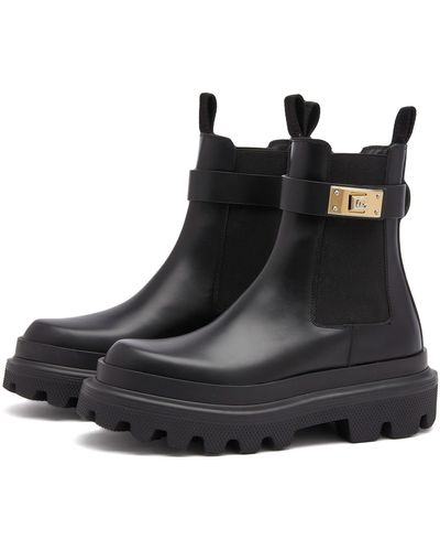 Dolce & Gabbana Buckle Detail Boots - Black