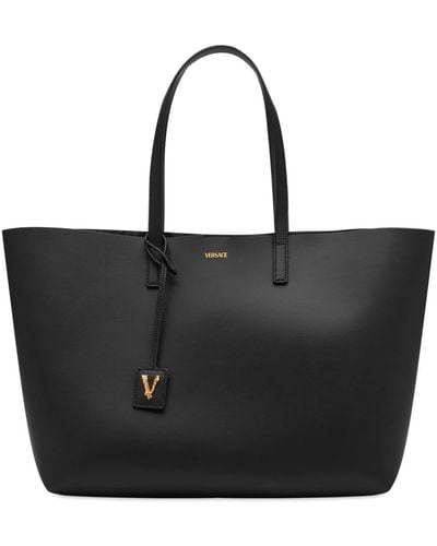 Versace Leather Tote Bag - Black