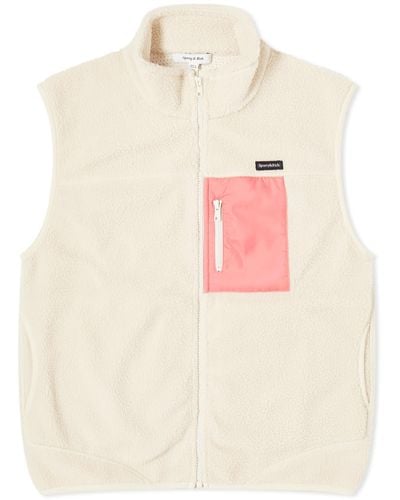 Sporty & Rich Zipped Sherpa Vest - Pink