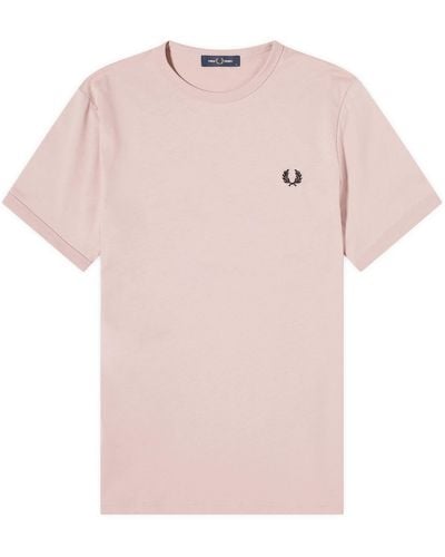 Fred Perry Ringer T-Shirt - Pink
