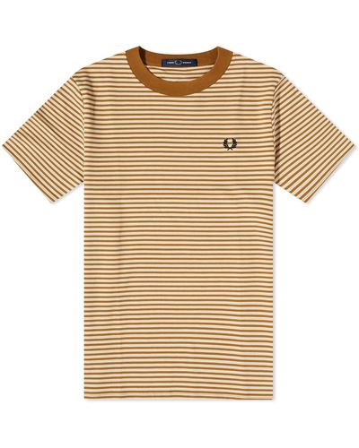Fred Perry Fine Stripe Heavyweight T-Shirt - Natural