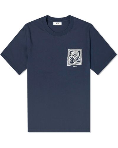 NN07 Adam Print T-Shirt - Blue
