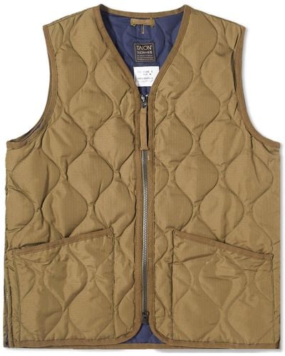 Taion Military Zip Down Vest - Green