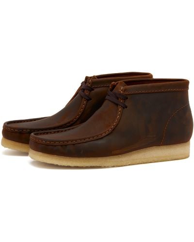 Clarks Wallabee Boot Beeswax Leather - Brown