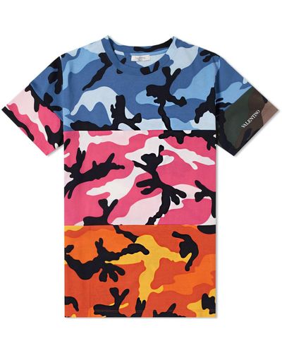Valentino Multi Camouflage Cotton T-shirt - Multicolor