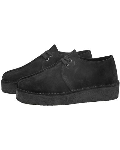 Clarks Trek Wedge Shoes - Black