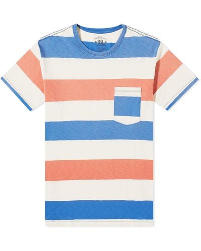 RRL Norman Stripe T-Shirt - Blue