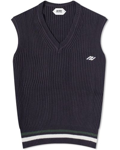 Autry Knitted Sport Vest - Blue