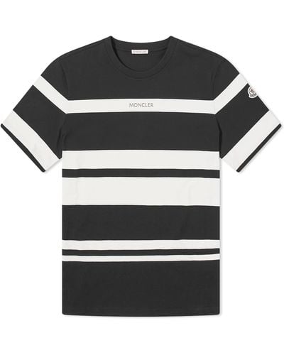 Moncler Stripe Logo T-Shirt - Black