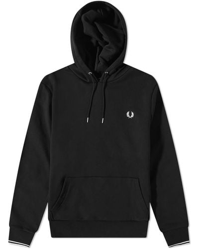 Fred Perry Small Logo Popover Hoodie - Black