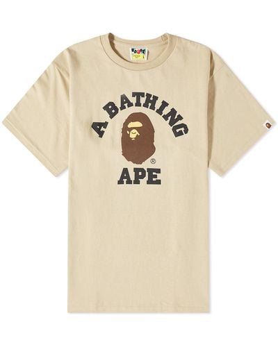 A Bathing Ape University T-Shirt - Natural