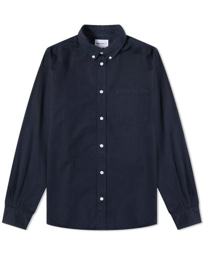Norse Projects Anton Light Twill Button Down Shirt - Blue