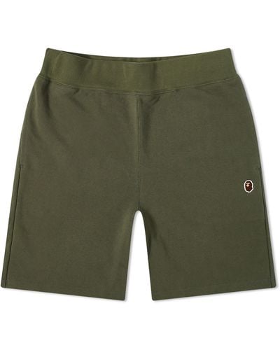 A Bathing Ape One Point Sweat Shorts Drab - Green