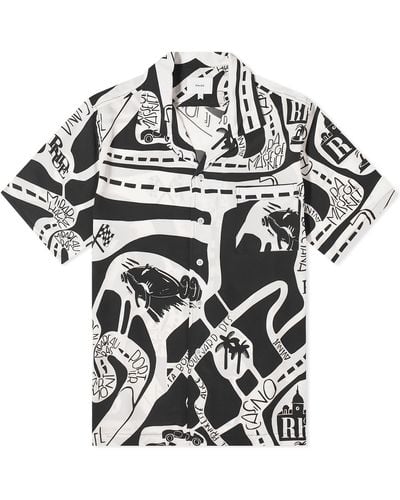 Rhude Strada Silk Vacation Shirt - Black