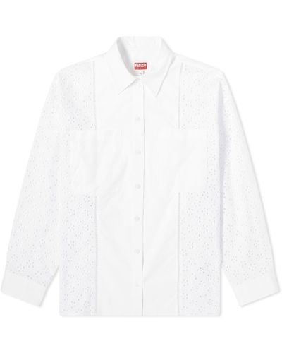 KENZO Kenzo Broderie Anglaise Shirt - White