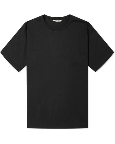 AURALEE Luster Plaiting T-Shirt - Black