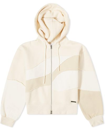 House Of Sunny Patchwork Landscape Hoodie - Natural