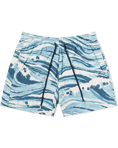 Maison Kitsuné X Vilebrequin Moorise Swim Shorts - Blue