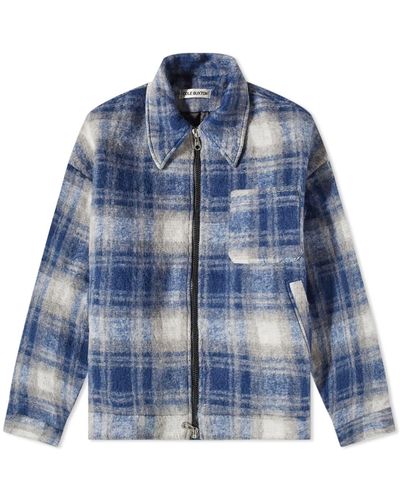Cole Buxton Flannel Overshirt - Blue