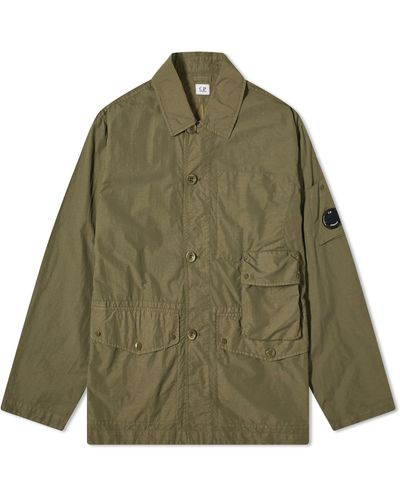 C.P. Company Flatt Nylon Chore Jacket - Green