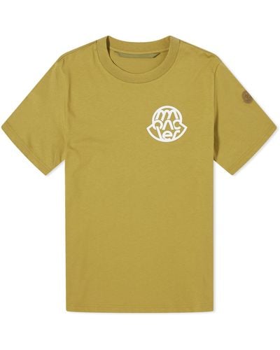 Moncler Text Logo T-Shirt - Yellow