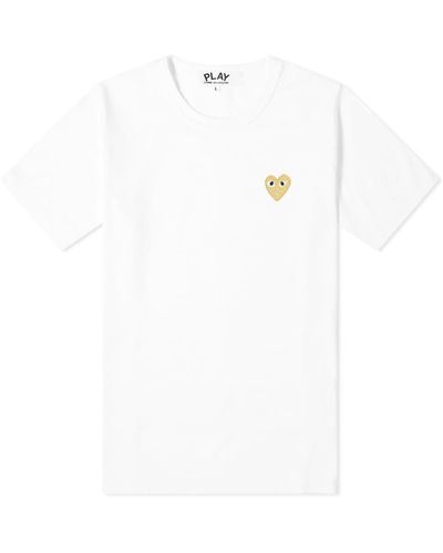 COMME DES GARÇONS PLAY Gold Heart Logo T-shirt - White