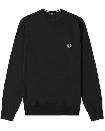 Fred Perry Classic Crew Neck Jumper S - Black