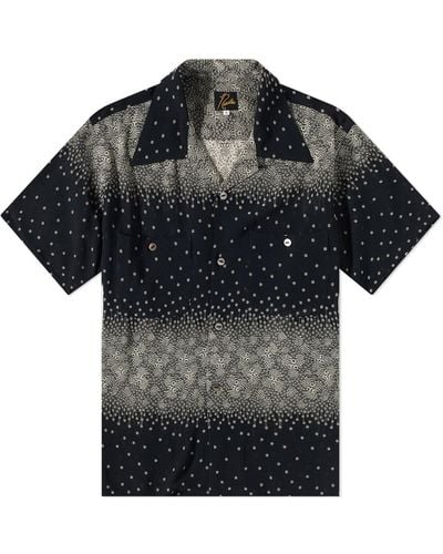 Needles Dot Stripe Jacquard One Up Vacation Shirt - Black