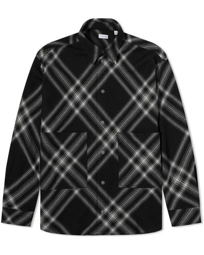 Burberry Wool Check Overshirt - Black