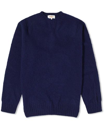 YMC Suedehead Crew Neck Knit - Blue